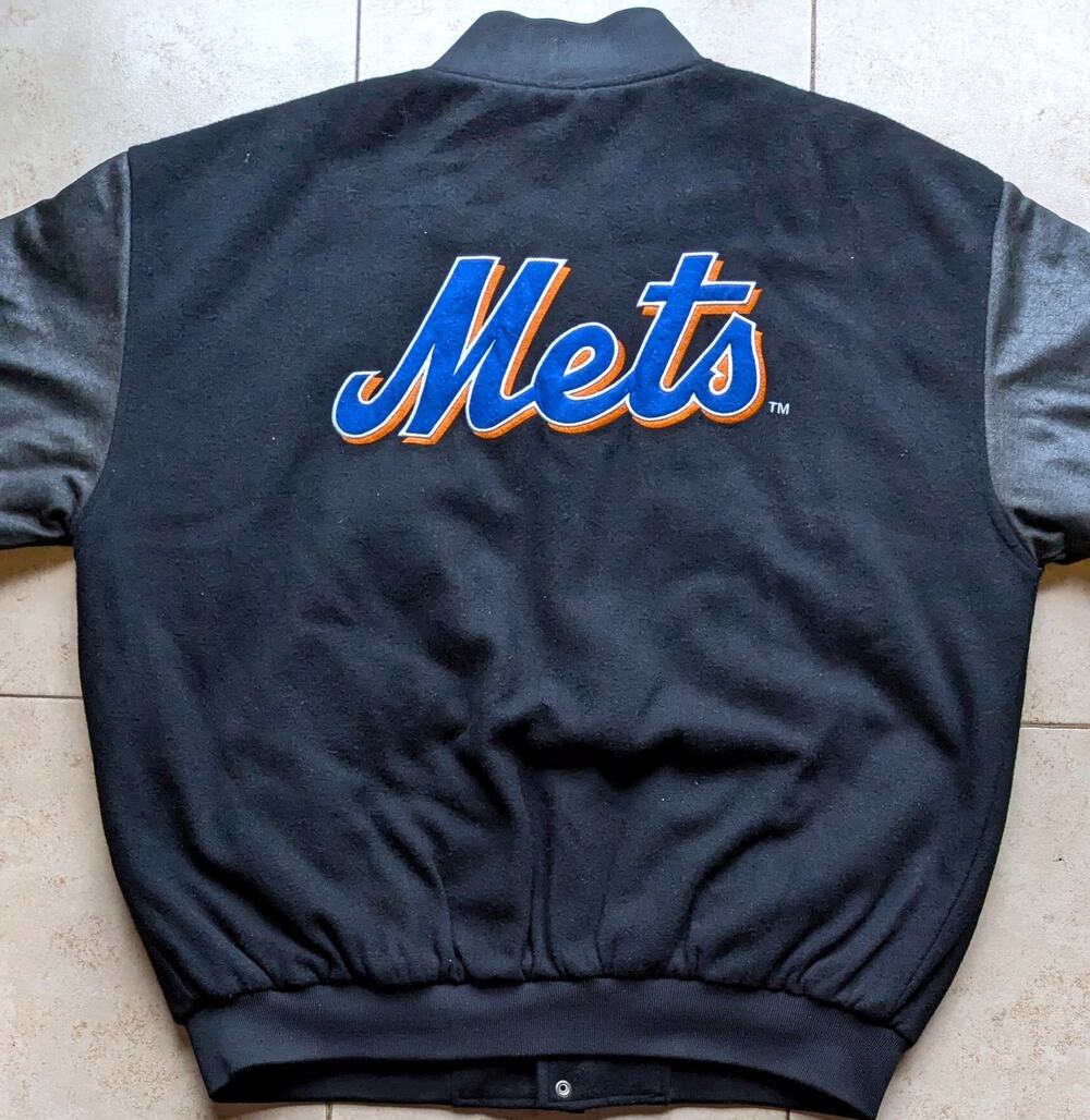 New York Mets Jeff Hamilton bomber Varsity jacket JH leather 3XL black MLB vtg